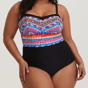 Torrid Black&Multi Color One Piece Swimsuit Sz.3